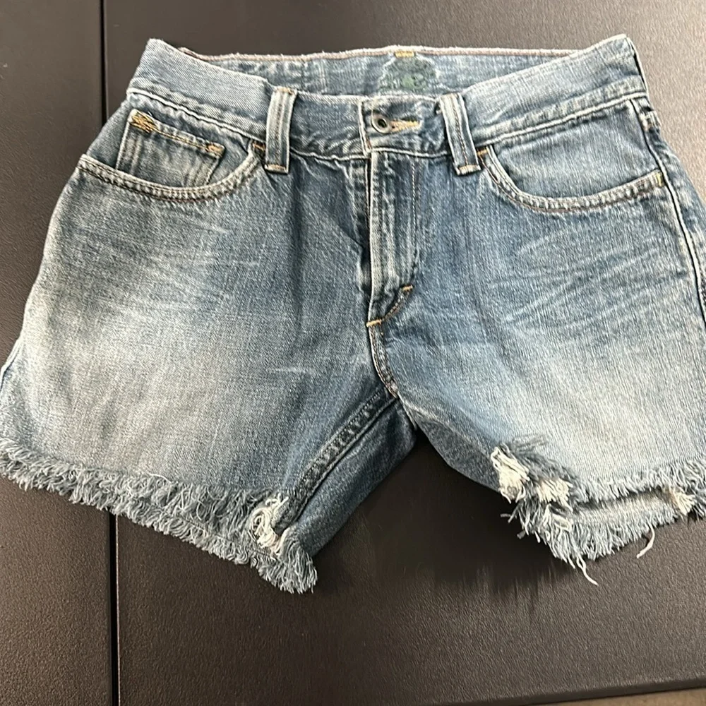 Levi's Women's Blue Frayed and faded Denim Shorts size 30 waist